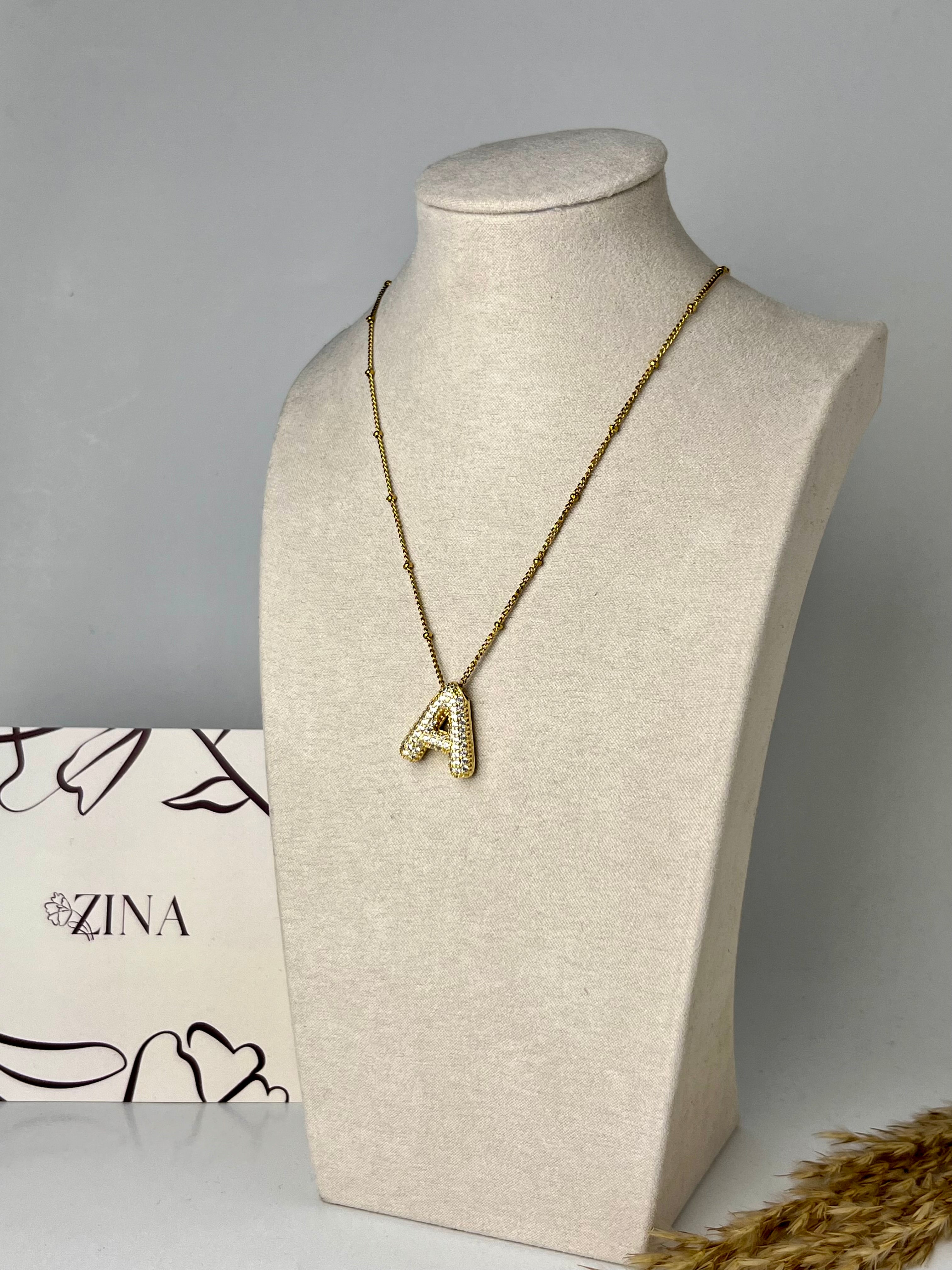 Glitter letter necklace