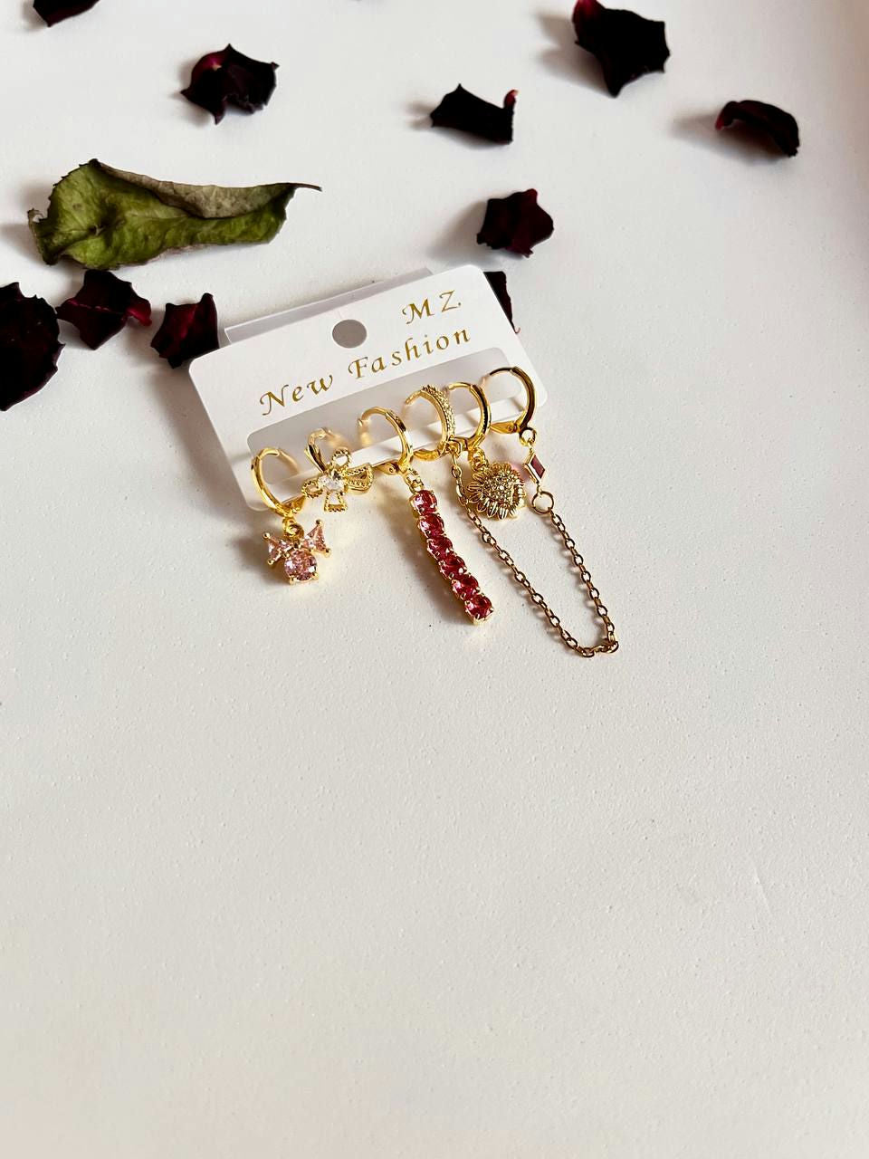 Modern stainless steel earring set