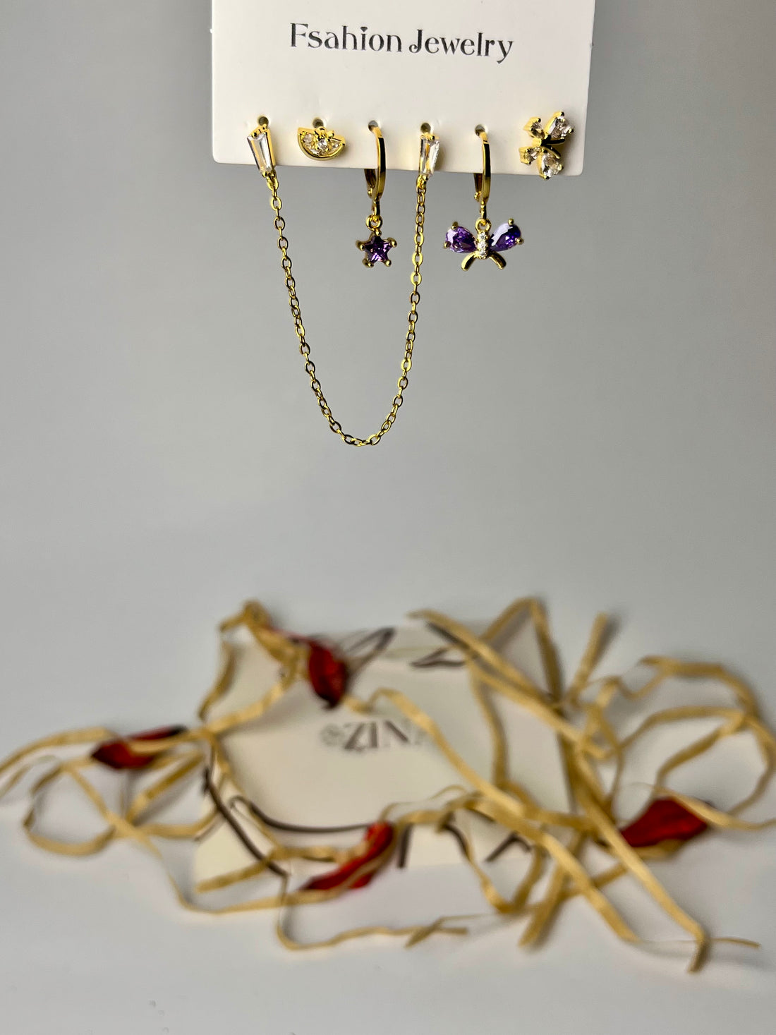 Modern stainless steel earring set 