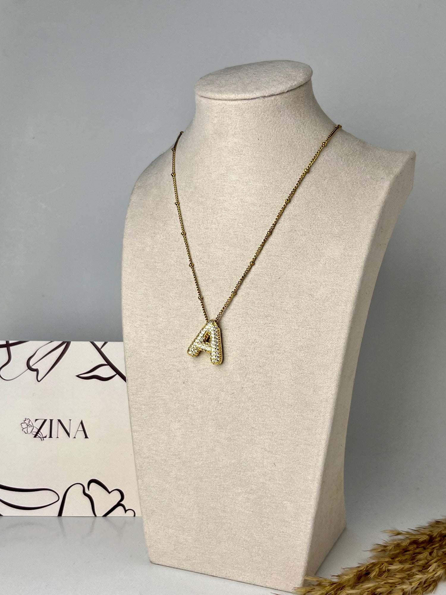 Glitter letter necklace