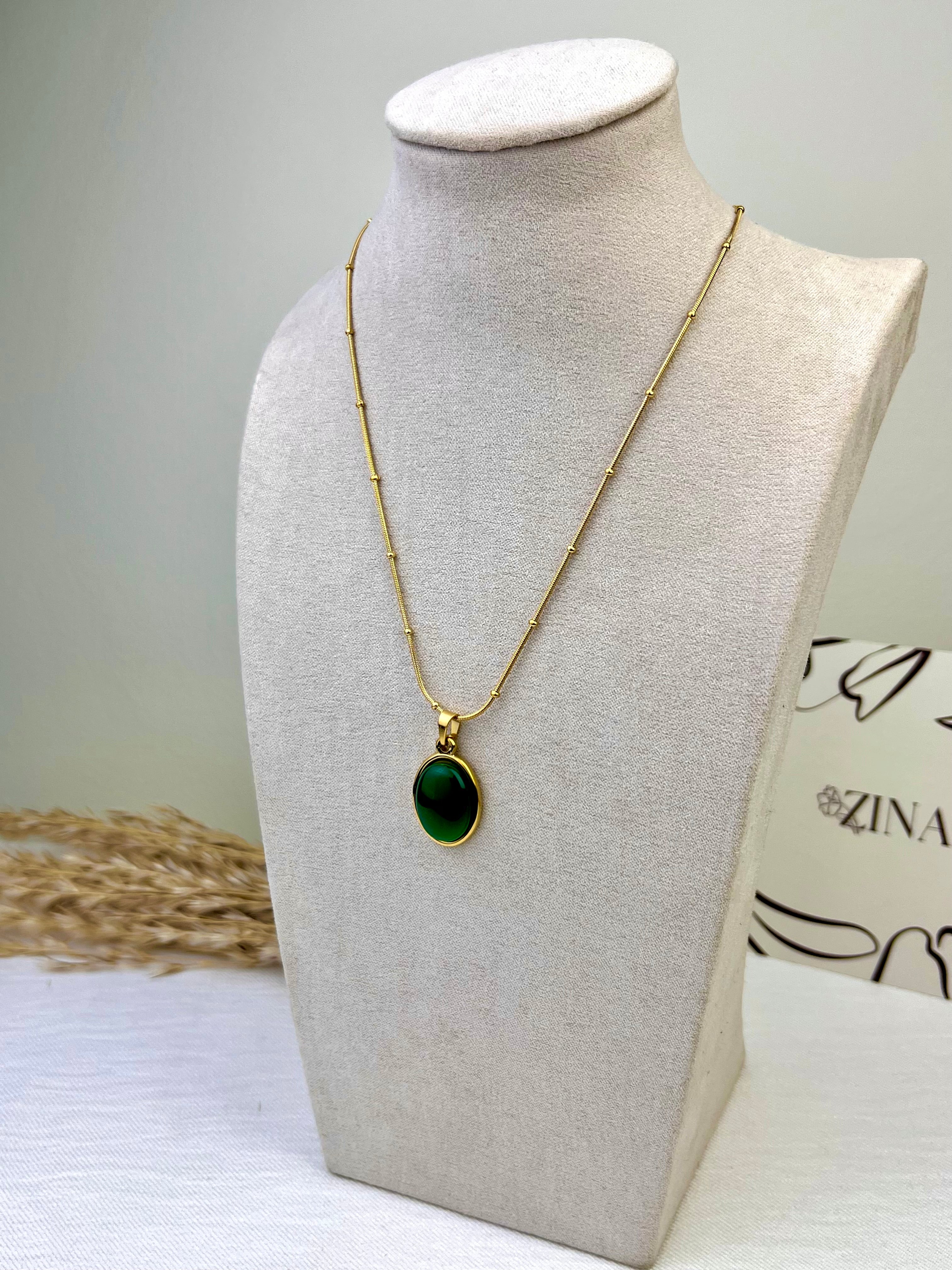 green shell necklace