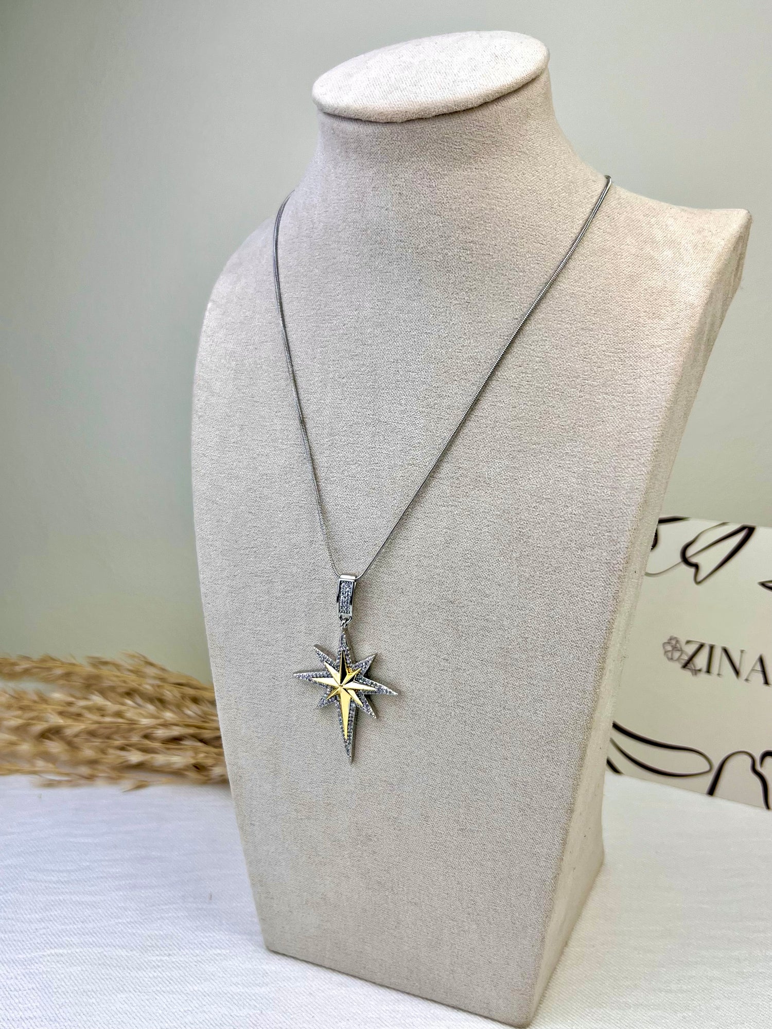 Silver studded necklace