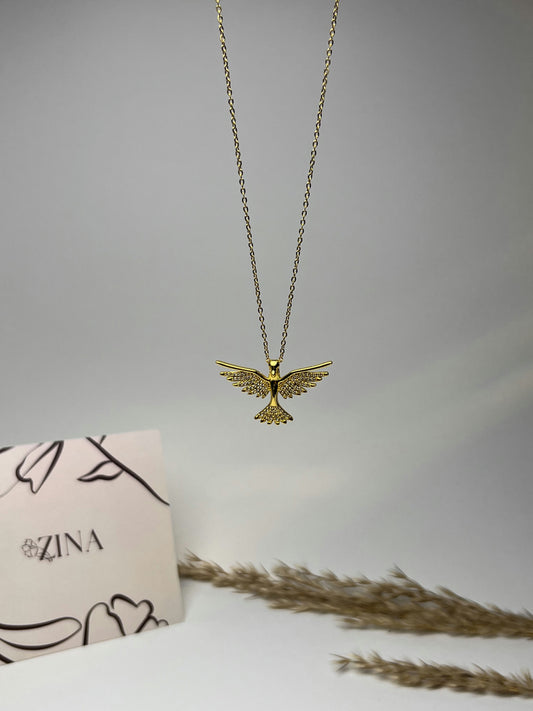 Bird pendant with winged stones